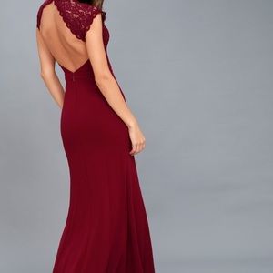 “Crazy About You” Backless Lace Lulu’s Maxi Dress
